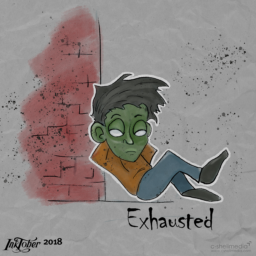 Inktober - 7 Exhausted